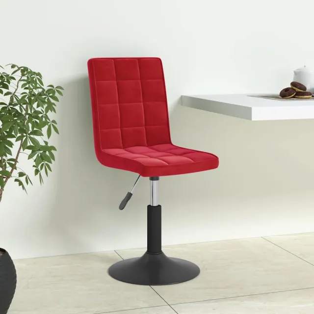 vidaXL Eetkamerstoelen draaibaar 4 st fluweel wijnrood, foto 2