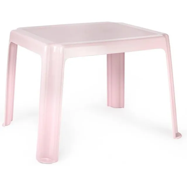 PLASTICFORTE Kindertafel - kunststof - oud roze - 55 x 66 x 43 cm - camping - tuin - tafeltje Oudroze