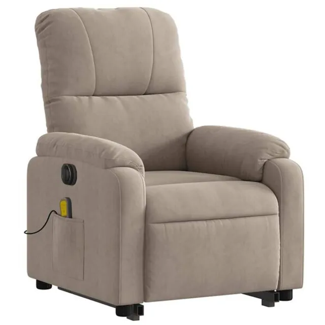 GranMaison Massagestoel - Relaxfauteuil - Zetel - Sta op stoel elektrisch - Stof - 1 persoons - Met armleuning - Zeer comfortabel - Elektrisch - Taupe