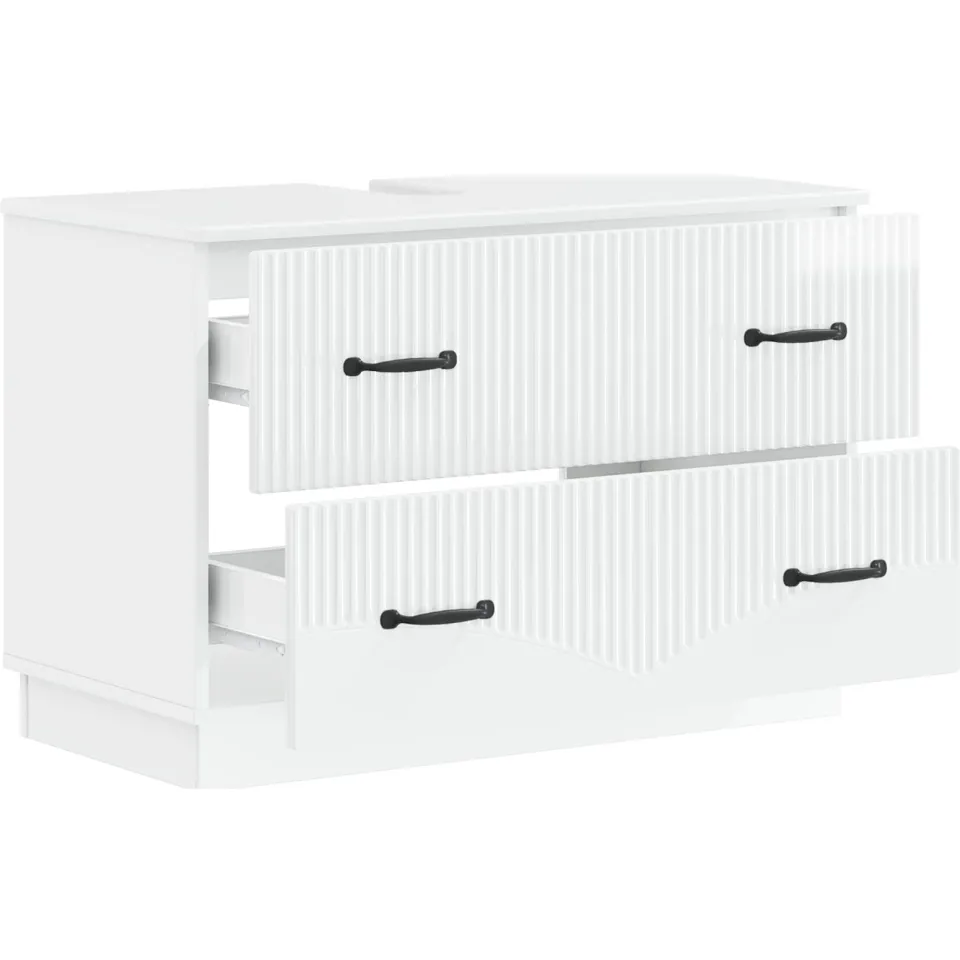 vidaXL Badkamer wastafelkast HOORN Hoogglans Wit 82 x 41 x 56 cm