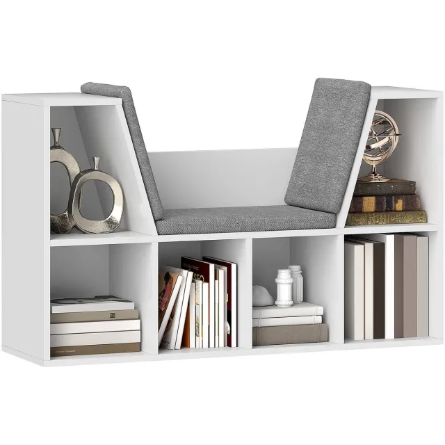 Homcom boekenrek - spaanplaat - 105L x 30B x 63H cm - wit