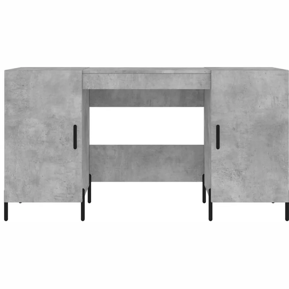 vidaXL Bureau 140x50x75 cm bewerkt hout betongrijs grijs, foto 4