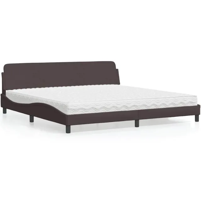 vidaXL Bed met matras "Dover" stof donkerbruin 200x200 cm bruin
