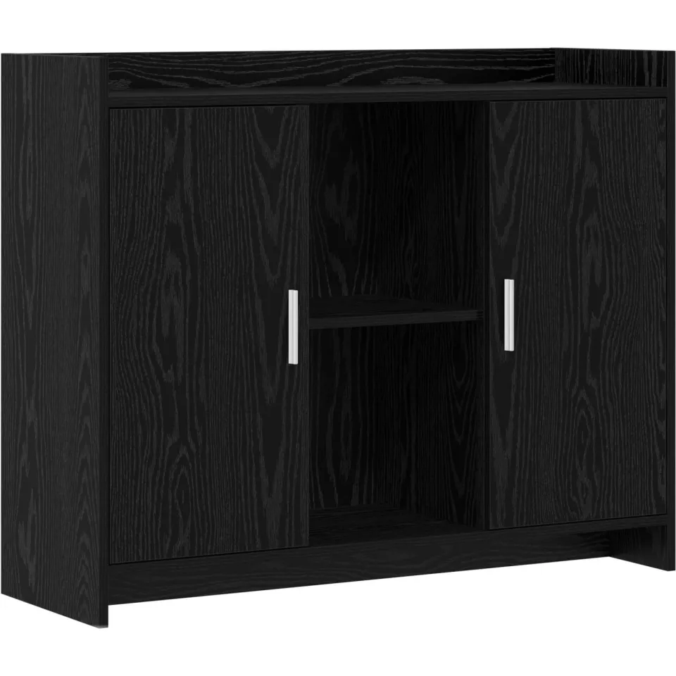 vidaXL Dressoir Black Oak 98,5 x 33 x 80 cm Bewerkt hout, foto 3