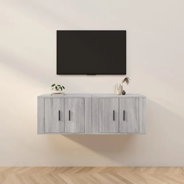 vidaXL Tv-wandmeubels 2 st 57x34,5x40 cm grijs sonoma eikenkleurig, foto 2