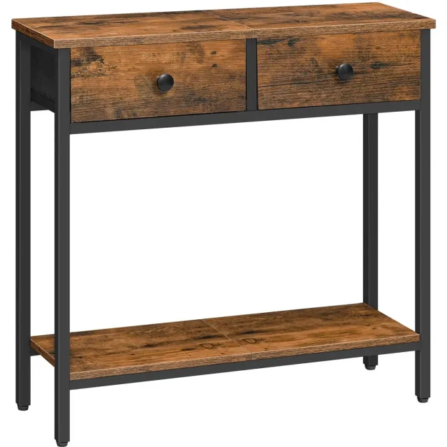 Ibenzoa Industriële consoletafel met stoffen laden en open plank voor elke ruimte Bruin zwart
