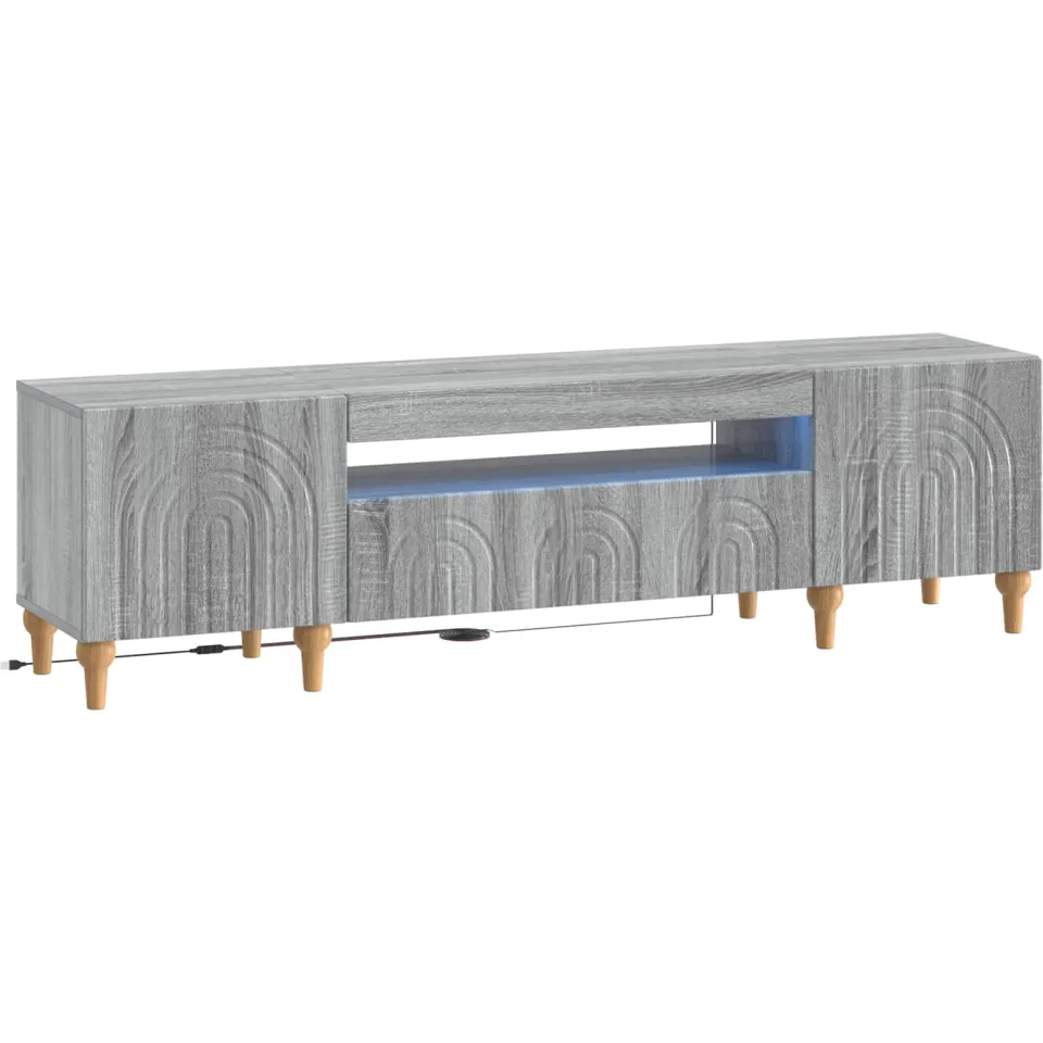 vidaXL LED tv-meubel ALKMAAR 153 x 35 x 43 cm Grijs Sonoma, foto 3