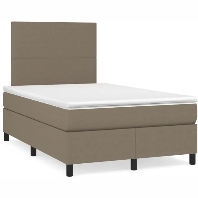 vidaXL Boxspring met matras stof taupe 120x190 cm