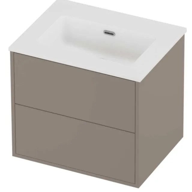 Proline Tribute Badmeubelset Porselein Elegant 2 Laden 60x46x54 cm Mat White Clay Beige