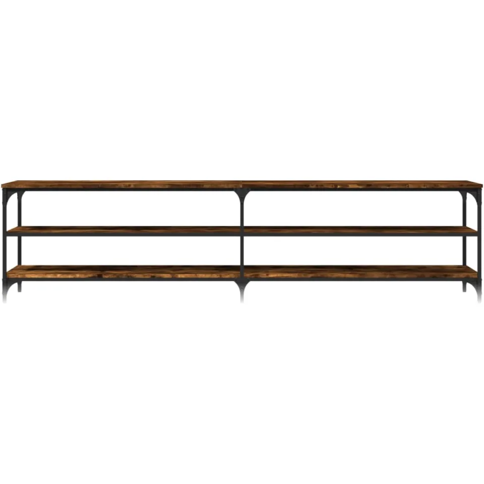 vidaXL Tv-meubel 200x30x50 cm bewerkt hout metaal gerookt eikenkleurig, foto 4