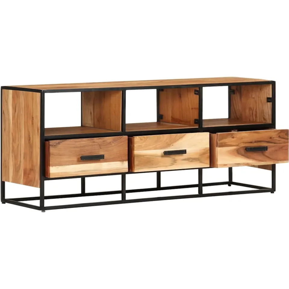 vidaXL Tv-meubel 110x30x45 cm massief acaciahout bruin, foto 3