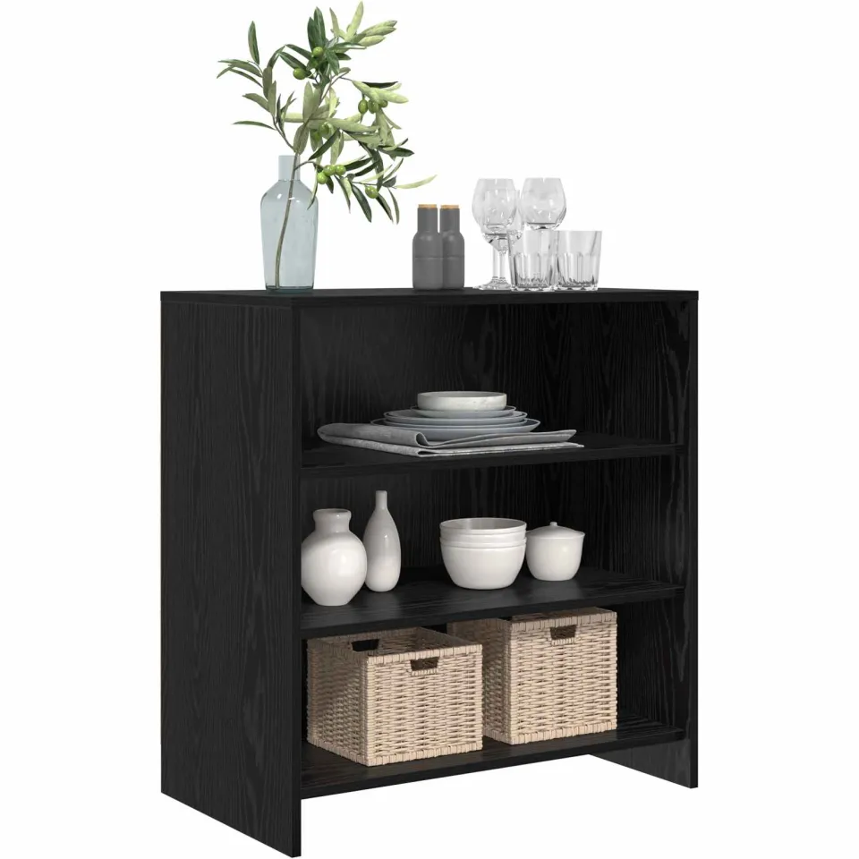 vidaXL Dressoir Zwart 70 x 41 x 75 cm Bewerkt hout