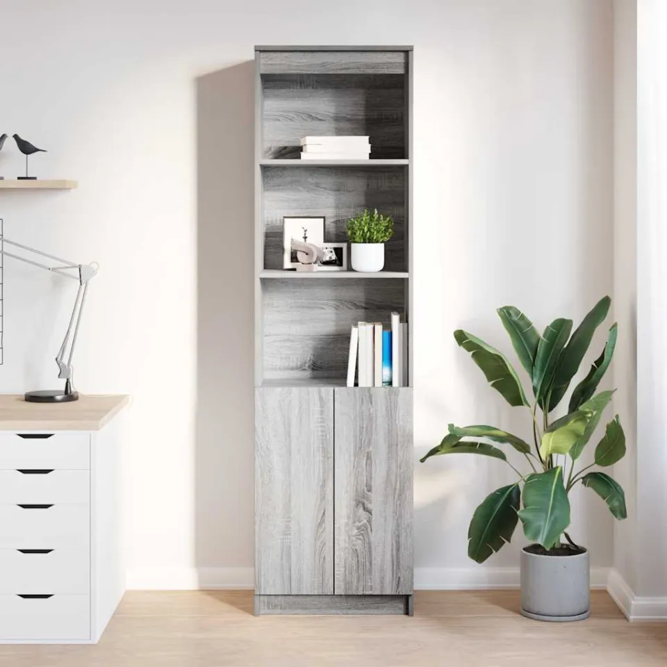 vidaXL Highboard 50x35x180 cm spaanplaat grijs Sonoma, foto 3