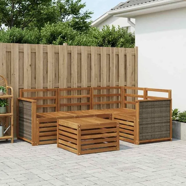 vidaXL Buiten bankenset 5 st 4-zits Naturel Massief Acaciahout