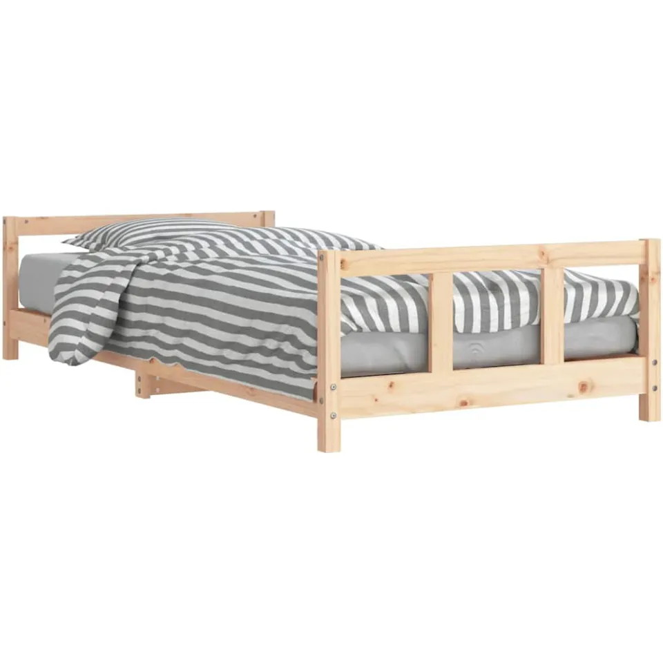 vidaXL Kinderbedframe 90x200 cm massief grenenhout bruin, foto 3