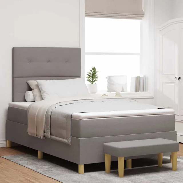 vidaXL Boxspring bed met hoofdeinde Lichtgrijs 200 x 120 cm Stof