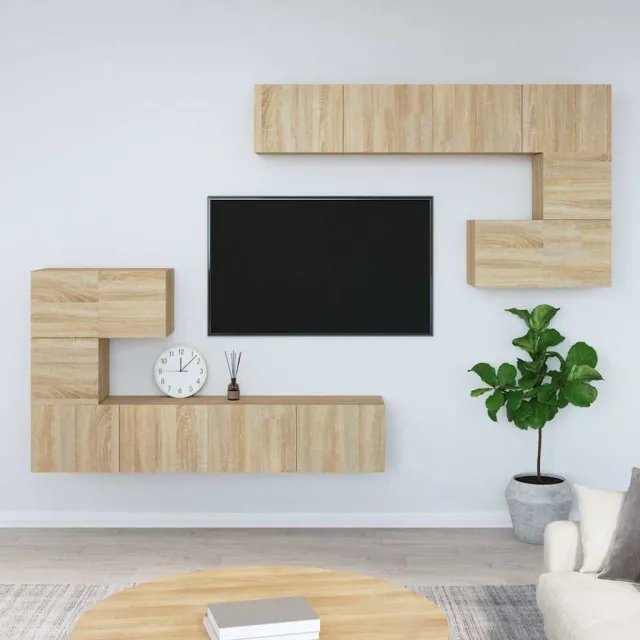 vidaXL Tv-wandmeubel bewerkt hout sonoma eikenkleurig, foto 2