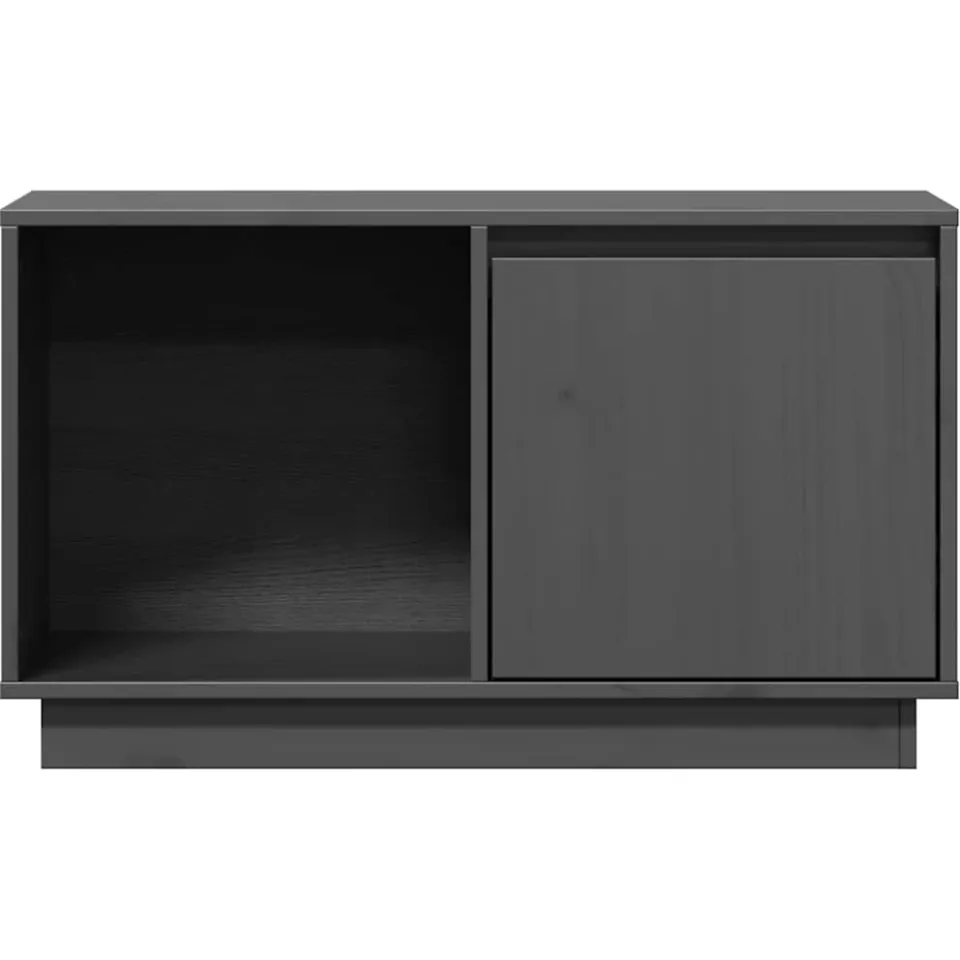vidaXL Tv-meubel 74x35x44 cm massief grenenhout grijs, foto 4