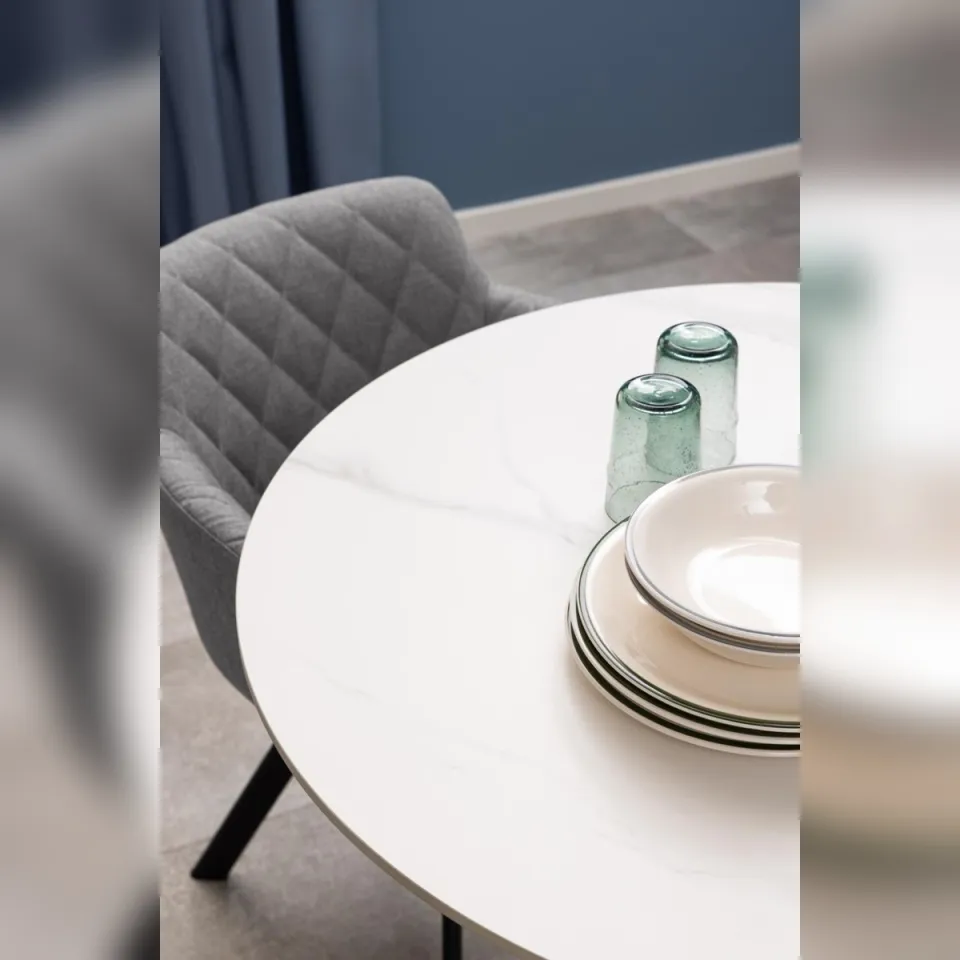 Lisomme Marly ronde eettafel keramiek wit - Ø90x75 cm, foto 3