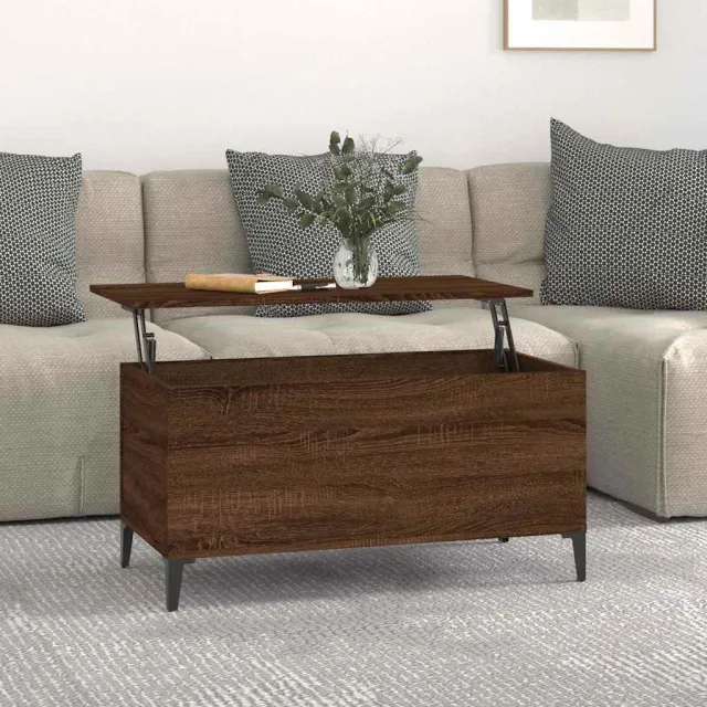 vidaXL Salontafel 90x44,5x45 cm bewerkt hout bruin eikenkleur