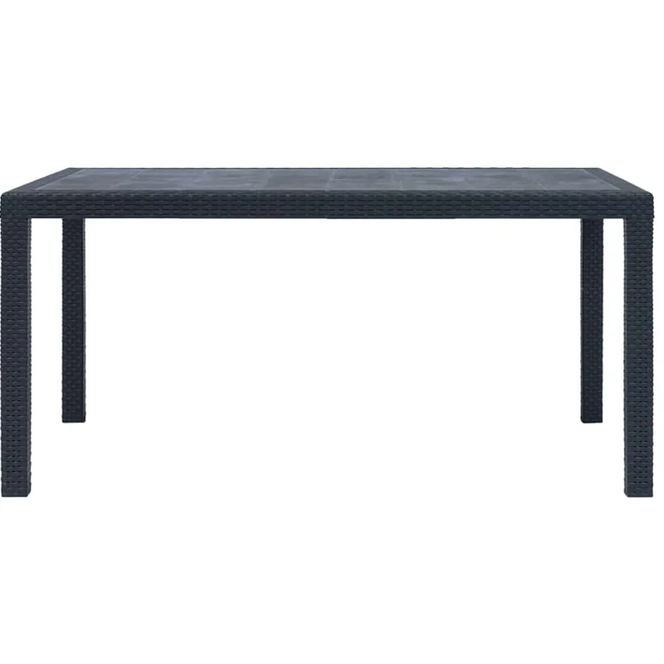 vidaXL Tuintafel 150x90x72 cm rattan-look kunststof antraciet, foto 2