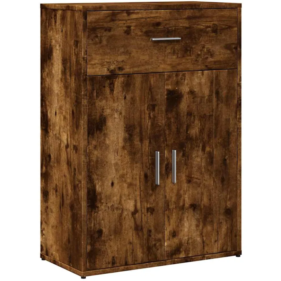 vidaXL Dressoirs 2 st 60x30x84 cm bewerkt hout gerookt eikenkleurig, foto 4