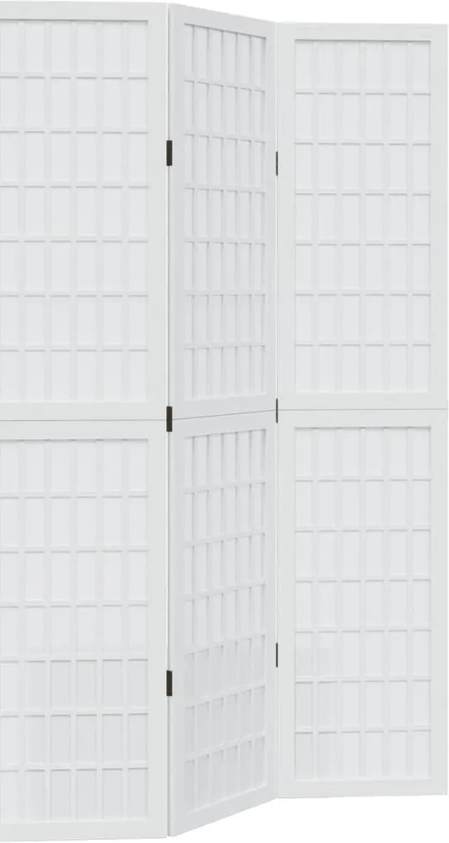 vidaXL Kamerscherm met 3 panelen massief paulowniahout wit, foto 3