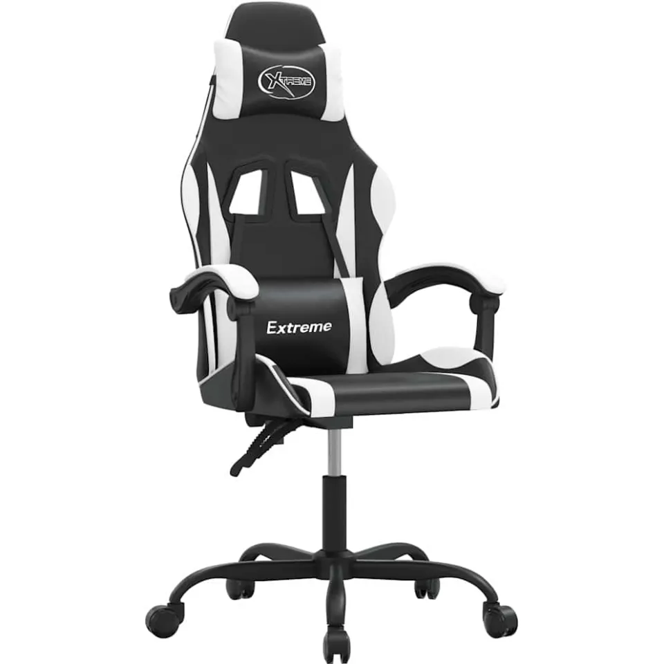 vidaXL Gamestoel kunstleer zwart en wit, foto 3