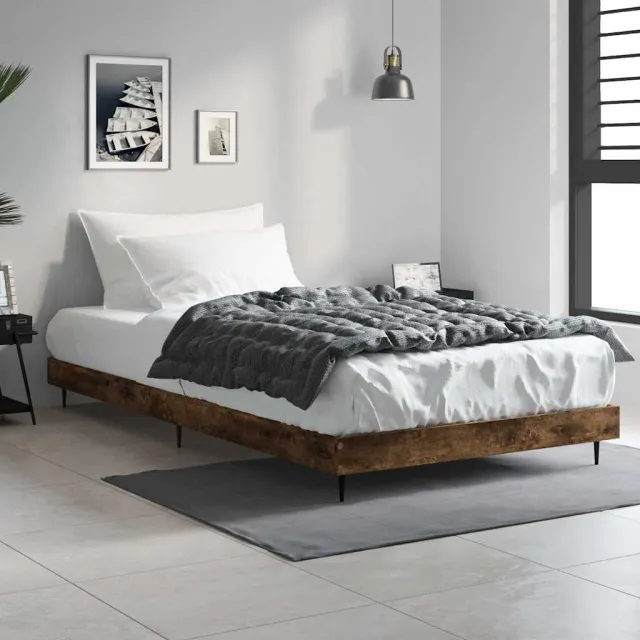 vidaXL Bedframe zonder matras hout gerookt eikenkleurig 90x200 cm Bruin
