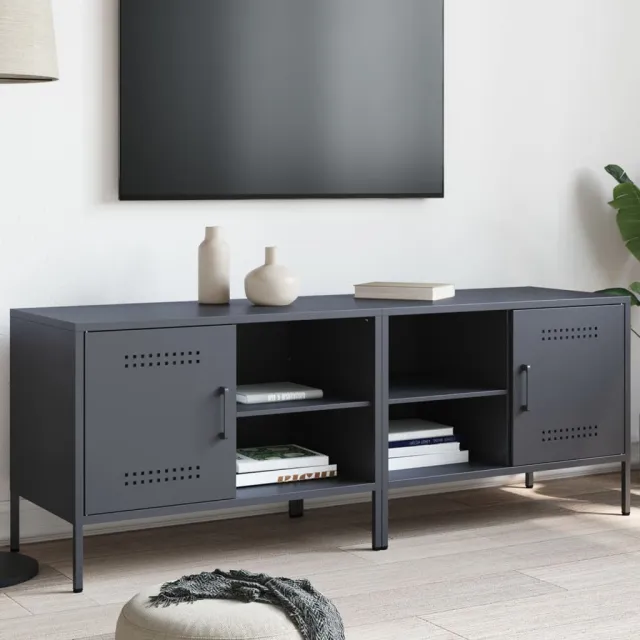 vidaXL Tv-meubelen 2 st 68x39x50,5 cm staal antracietkleurig Anthraciet