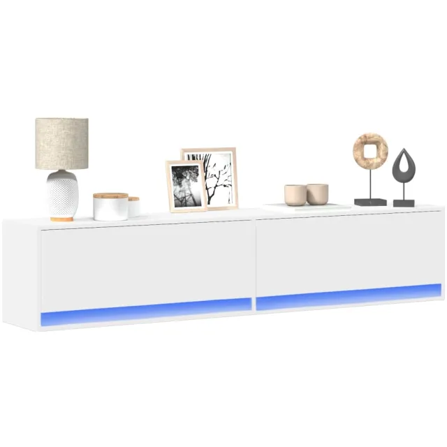 vidaXL Tv-wandmeubel met LED-verlichting 180x31x38 cm wit