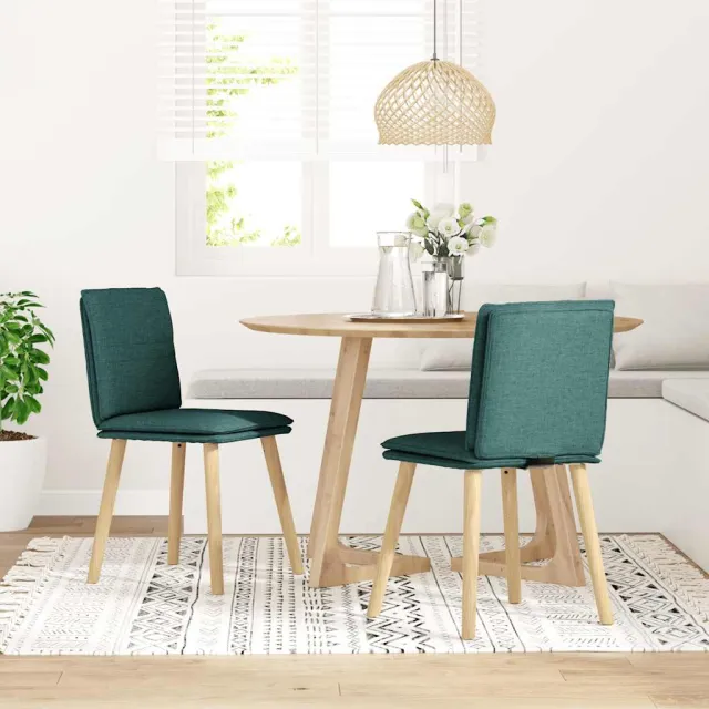 vidaXL Eetkamerstoelen 2 st stof donkergroen groen, foto 2