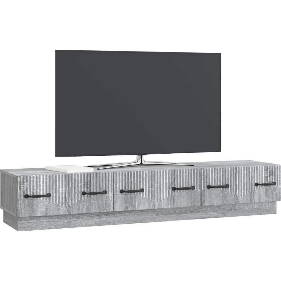 vidaXL TV-kast met lade Grijs sonoma 147 x 34,5 x 27 cm Bewerkt hout, foto 3