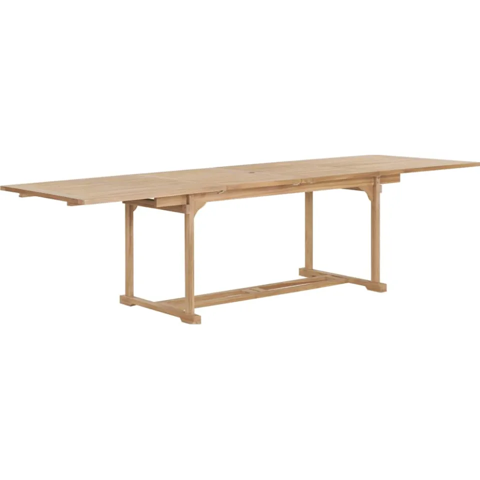 vidaXL 9-delige Tuinset 180-280x100x75 cm massief teakhout bruin, foto 3