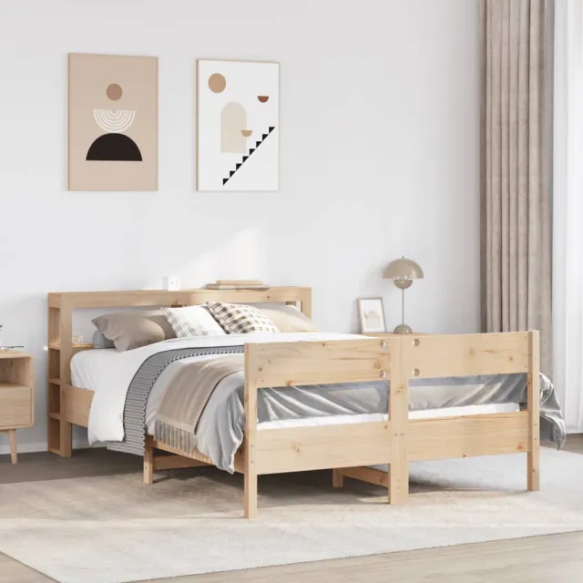 vidaXL Bedframe zonder matras massief grenenhout 120x200 cm bruin