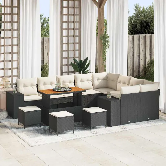 vidaXL Tuin Sofa Set 13 st Zwart poly rattan, foto 2