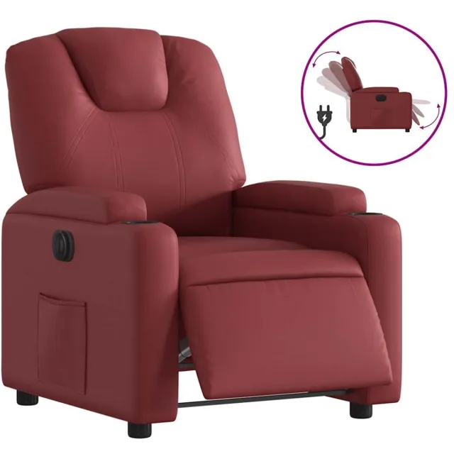 vidaXL Fauteuil - verstelbaar - elektrisch - kunstleer - wijnrood
