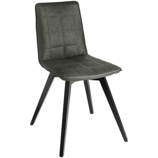 2x VEGA Stoel Milaria kunstleer, 2-delig; 60x51x88.5 cm (BxDxH); zitting antraciet, frame zwart; 2 set / verpakking