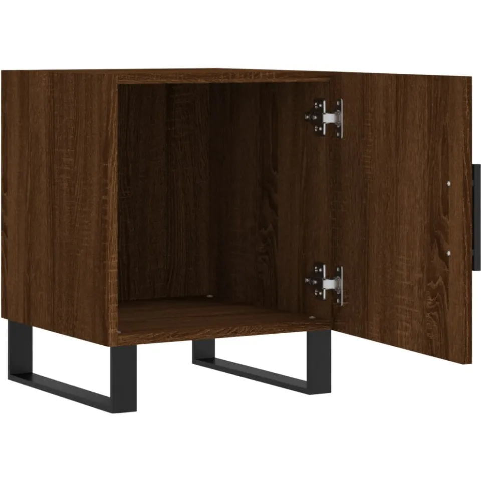 vidaXL Nachtkastjes 2 st 40x40x50 cm bewerkt hout bruin eikenkleur