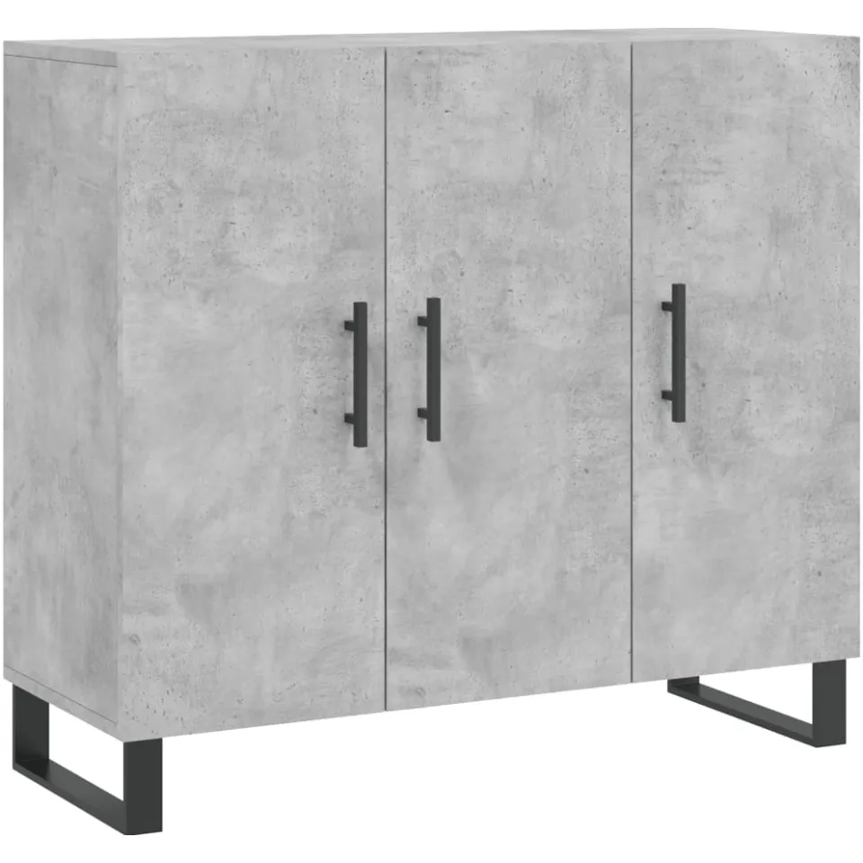vidaXL Dressoir 90x34x80 cm bewerkt hout betongrijs grijs, foto 3