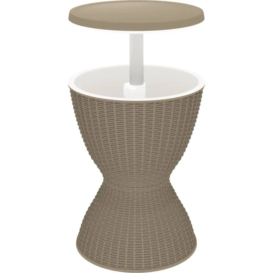vidaXL IJskoeltafel 3-in-1 polypropeen lichtbruin