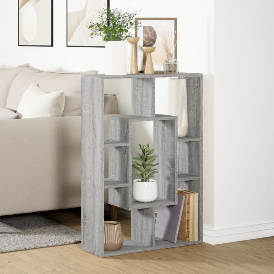 vidaXL Boekenkast 63x20x90 cm bewerkt hout sonoma eikenkleurig, foto 4