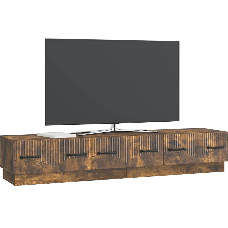 vidaXL TV-kast met lade Gerookt eiken 147 x 34,5 x 27 cm Bewerkt hout, foto 3