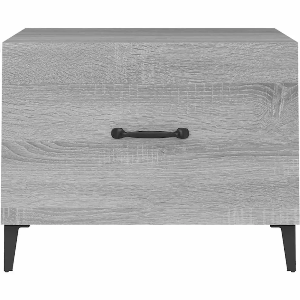 vidaXL Salontafel met metalen poten 50x50x40 cm grijs sonoma eiken, foto 3