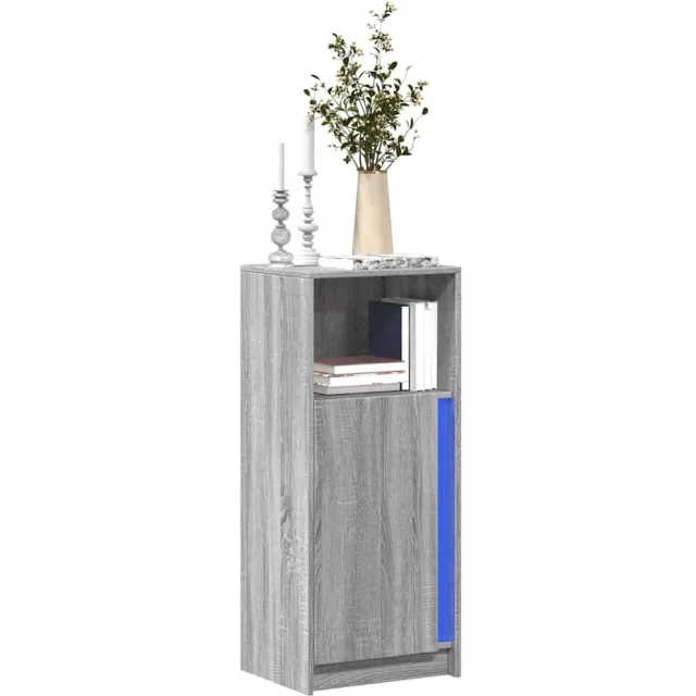 vidaXL Dressoir met LED 42,5x34x100 cm bewerkt hout grijs sonoma eiken