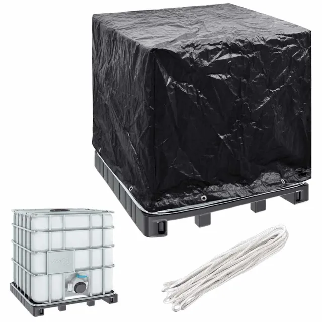 vidaXL IBC-hoes met 8 oogjes 116x100x120 cm Zwart