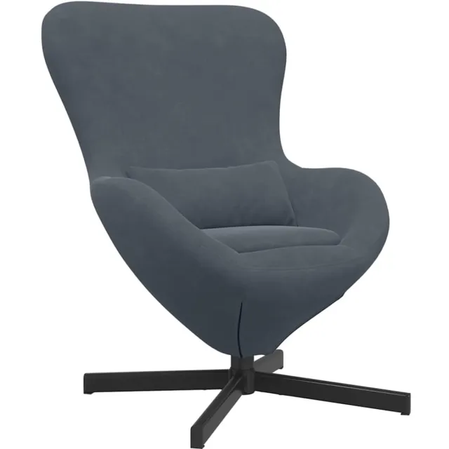 vidaXL Eivormige - stoel - Donkergrijs - 63 - x - 73 - x - 90 - cm - Fluweel
