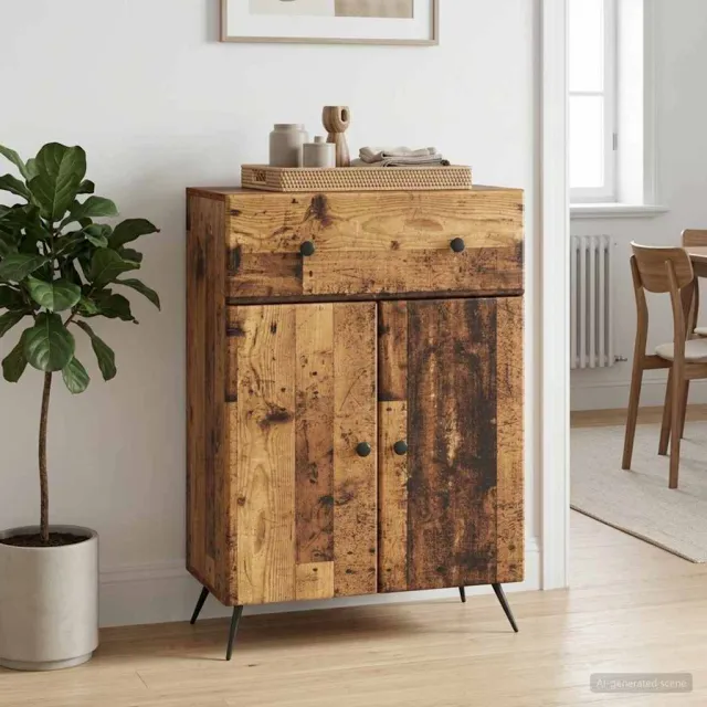 vidaXL Dressoir Oud hout 66 x 34,5 x 90 cm Bewerkt hout Bruin