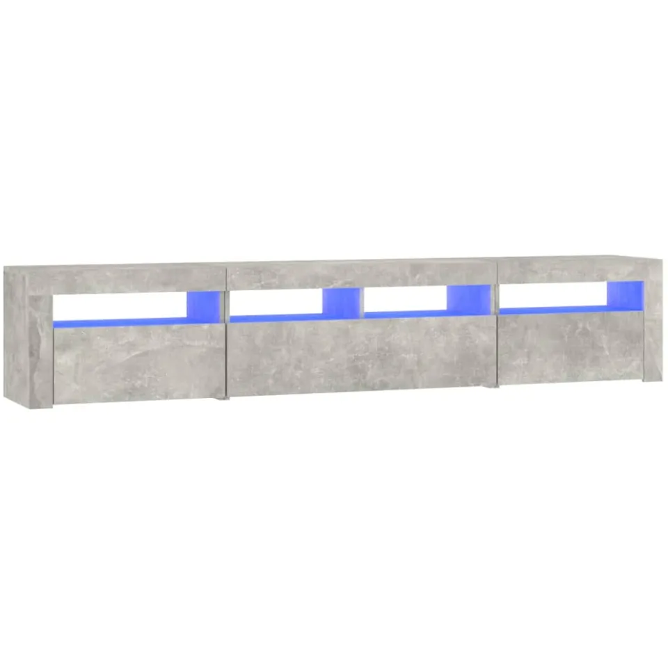vidaXL Tv-meubel met LED-verlichting 210x35x40 cm betongrijs grijs, foto 3