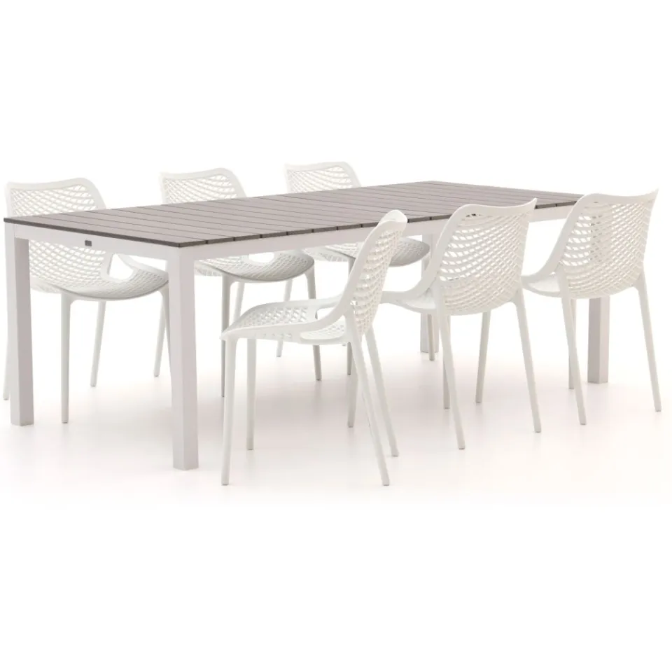 Forza Furniture Forza Ripi/Fidenza 220cm dining tuinset 7-delig stapelbaar Grijs